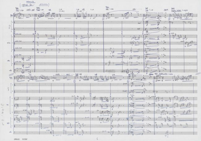 Manuscrit de Mémoriale de Pierre Boulez