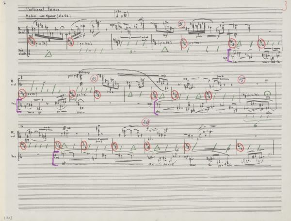 Manuscrit du Marteau sans maître de Pierre Boulez